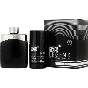 MONT BLANC LEGEND by Mont Blanc EDT SPRAY 3.3 OZ & DEODORANT STICK 2.5 OZ (TRAVEL SET)